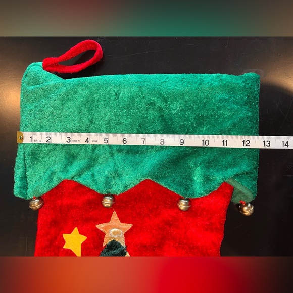 Vintage Christmas Holiday Jumbo Stocking - Reindeer, presents, candy cane & Tree - Picture 7 of 9